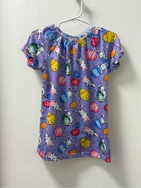 Girls' Purple Bunny & Easter Egg Casual Dress